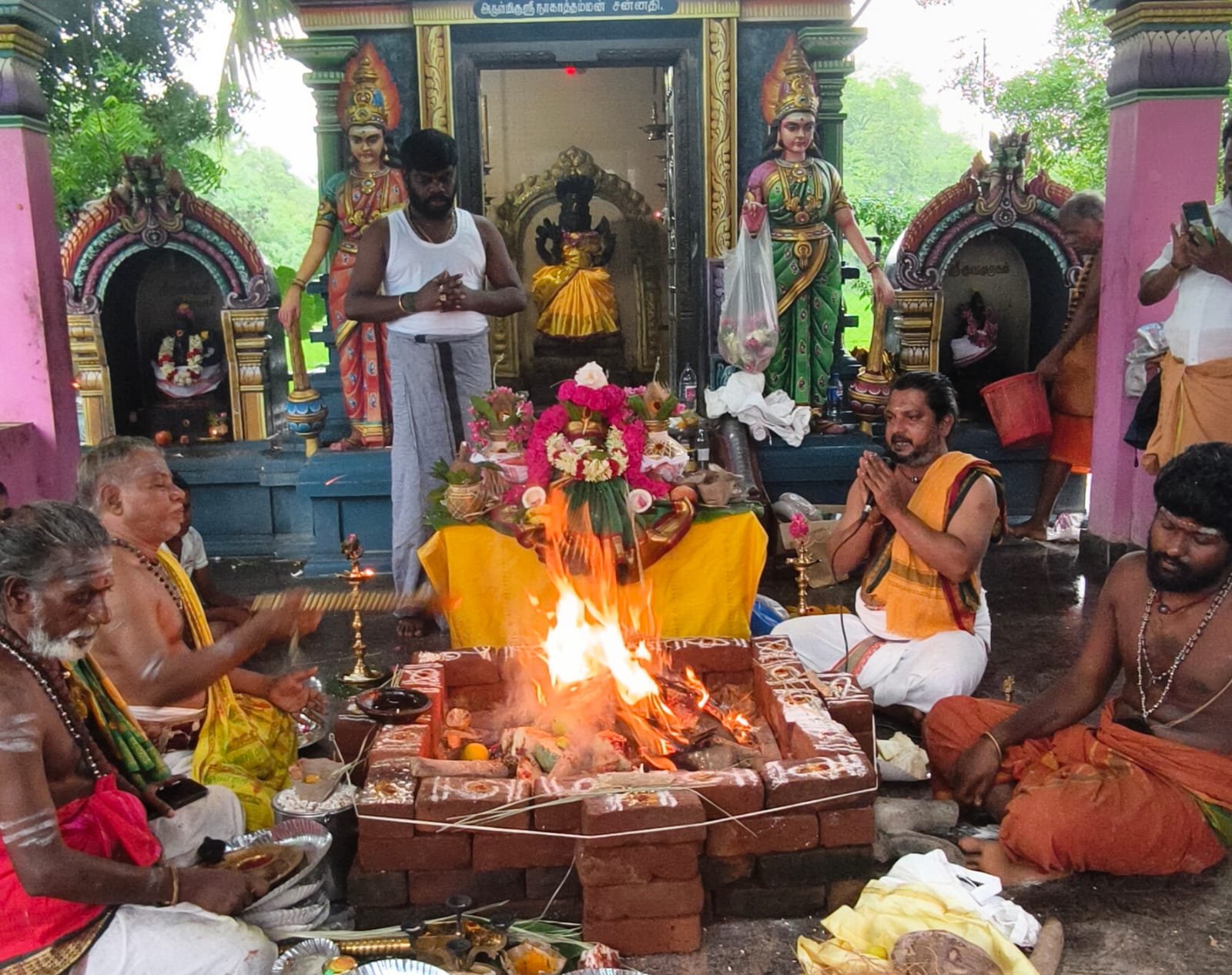 Homam performed at a temple